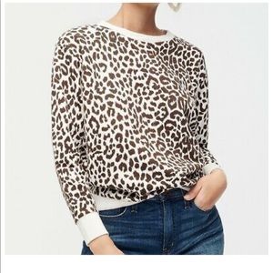 J.Crew Cotton Crewneck Sweatshirt In Leopard NWT